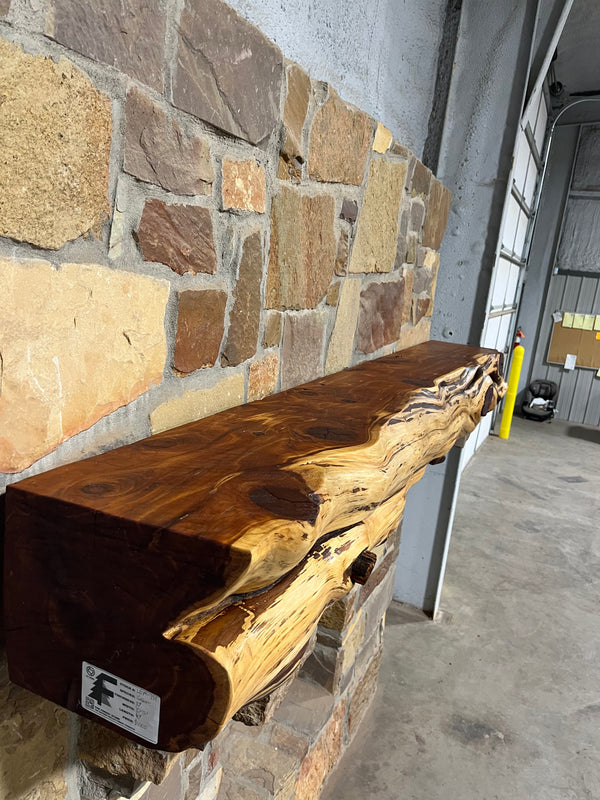 Live Edge Cedar Fireplace Mantel