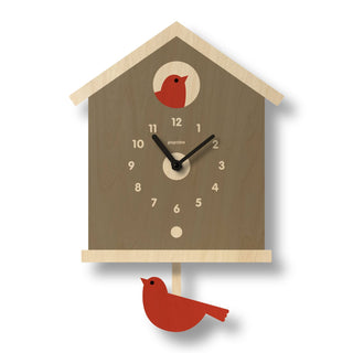 Popclox - Birdhouse Pendulum Clock - Wood: Green