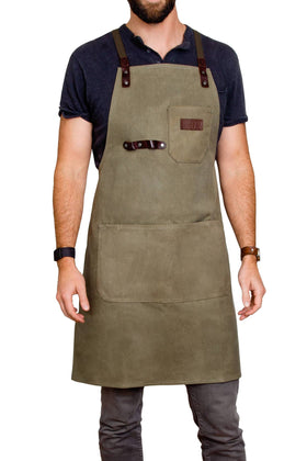Roosevelt Supply Co. - Olive waxed canvas apron - 0