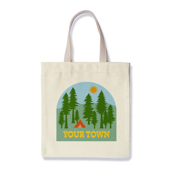 Rock Scissor Paper - Personalized City Tote Bag - Camping Tent View