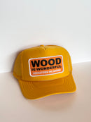 Wood Is Wonderful Hochatown OK Mustard Yellow Otto Trucker Hat-3