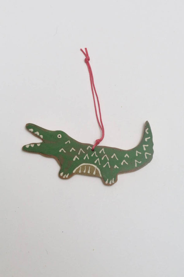 Melville Ceramics - Gator Ornament  : Green