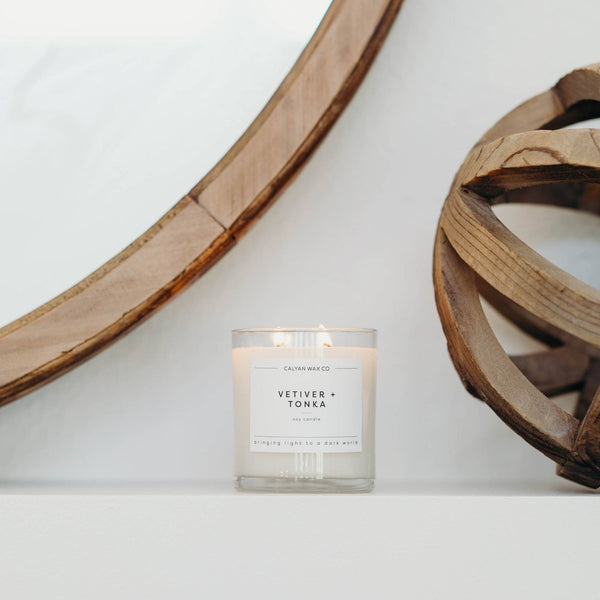 Vetiver + Tonka Glass Tumbler Soy Candle