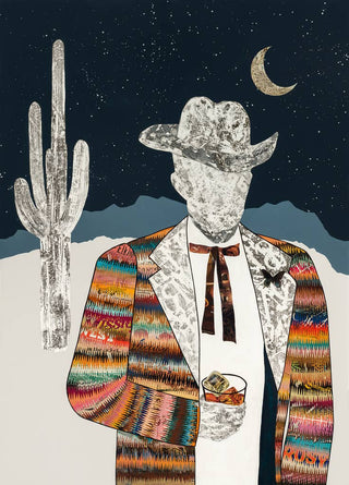 Dolan Geiman - Art Print | Vintage Cowboy | QUILTED WRANGLER (MIDNIGHT): Unframed / 32 x 40