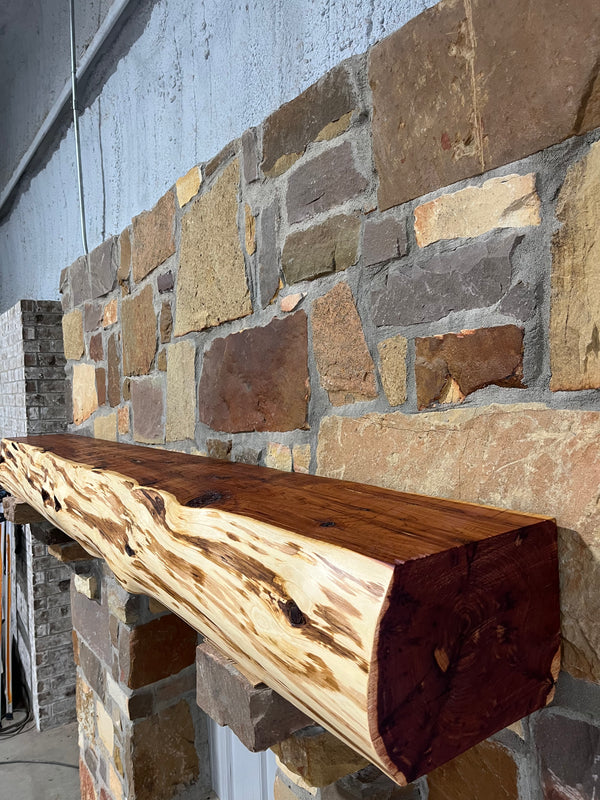 Live Edge Cedar Fireplace Mantel