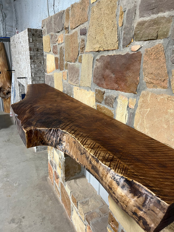 Live Edge Walnut Fireplace Mantel