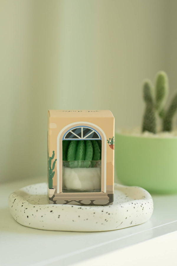 ZOETSTUDIO - Barrel Cactus Tealight Candles: Mint w/ orange