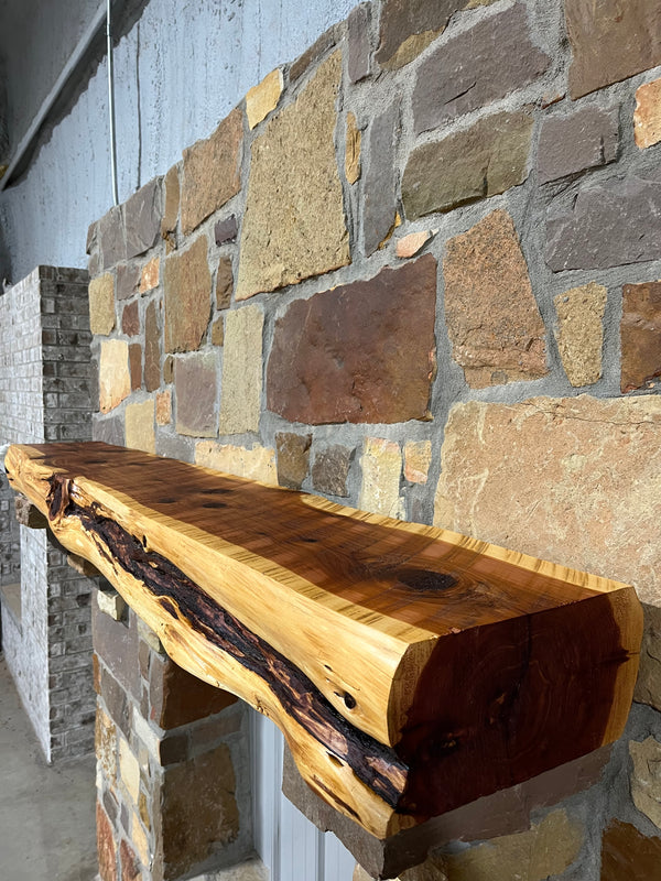 Live Edge Cedar Fireplace Mantel