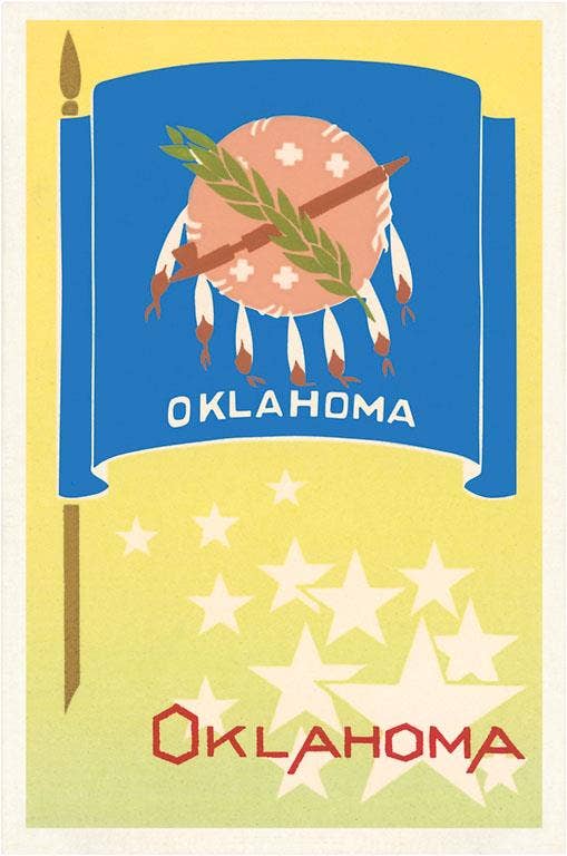 Found Image Press - Postcard FZ-34 Flag of Oklahoma