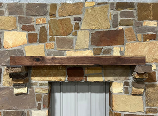 Live Edge Walnut Fireplace Mantel