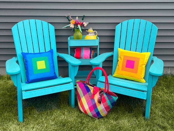 Dirtsa Studio - Outdoor Pillow Cover in "Sunrise" Colorway: Outer Case Only