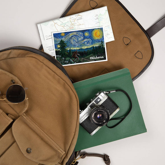 Lantern Press - PREMIUM POSTCARDS Oklahoma, Starry Night, Bigfoot
