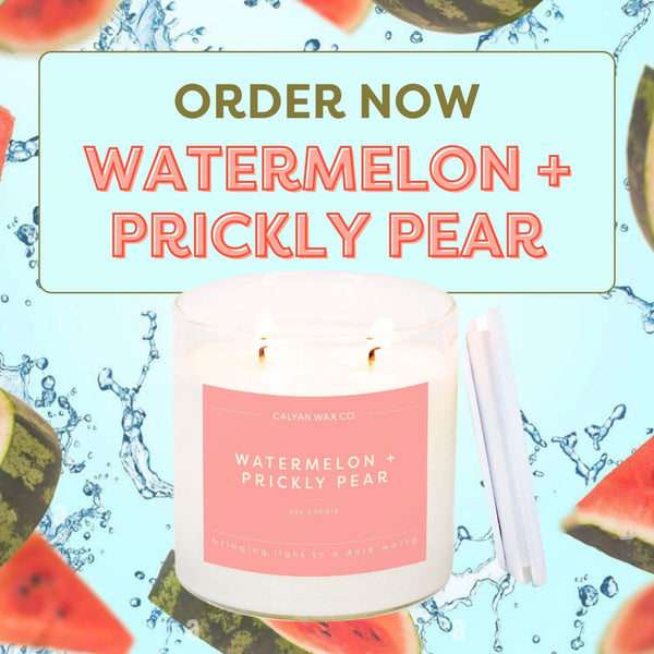 Calyan Wax Co. - Watermelon + Prickly Pear Glass Tumbler Soy Candle