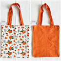 Quince Fables - REVERSIBLE Lightweight Canvas Tote Bag With Avocado Lemon Or: 3. Orange-Oranges