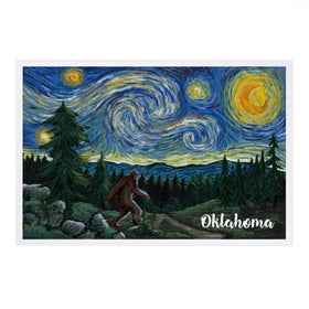 Lantern Press - PREMIUM POSTCARDS Oklahoma, Starry Night, Bigfoot
