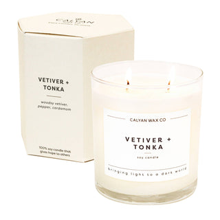 Vetiver + Tonka Glass Tumbler Soy Candle