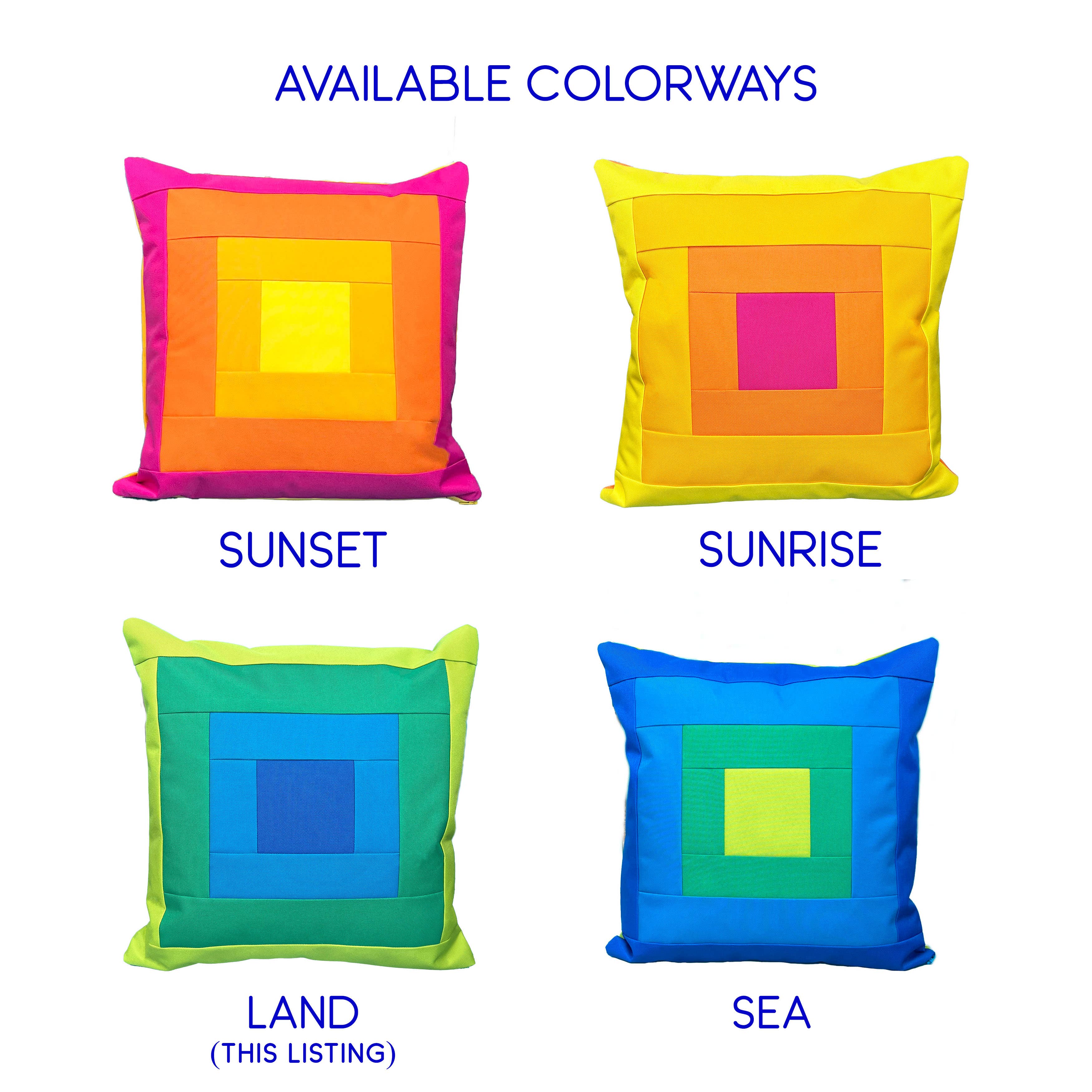 Dirtsa Studio - Outdoor Pillow Cover in "Land" Colorway: Outer Case Only