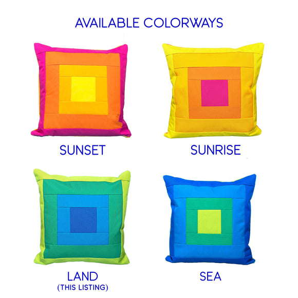 Dirtsa Studio - Outdoor Pillow Cover in "Land" Colorway: Outer Case Only