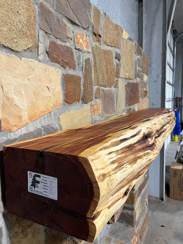 Live Edge Cedar Fireplace Mantel