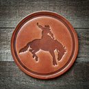 Sugarhouse Leather - Bucking Bronco Leather Coaster-1