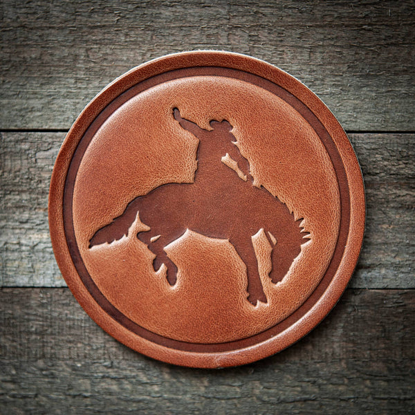 Sugarhouse Leather - Bucking Bronco Leather Coaster