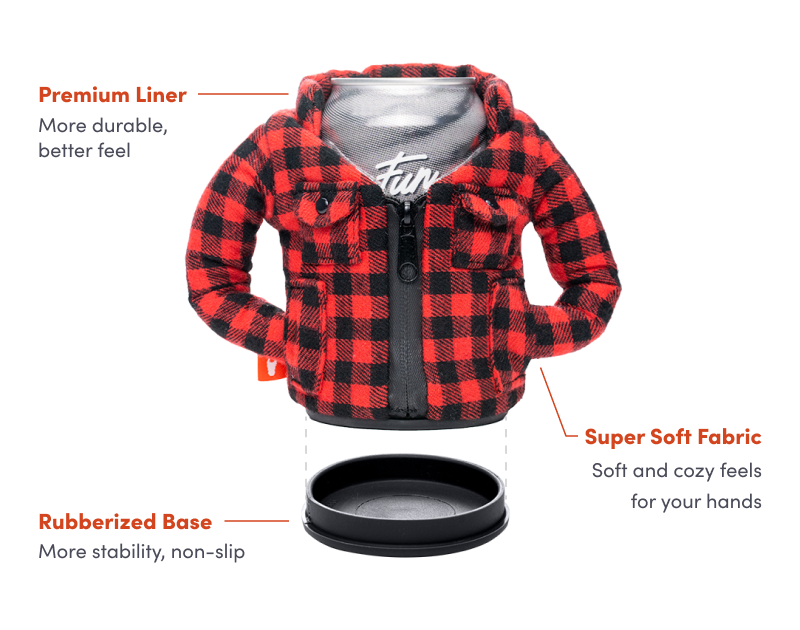 Puffin Drinkwear - The Lumberjack - Insulated 12 oz Can Cooler - Puffin Red
