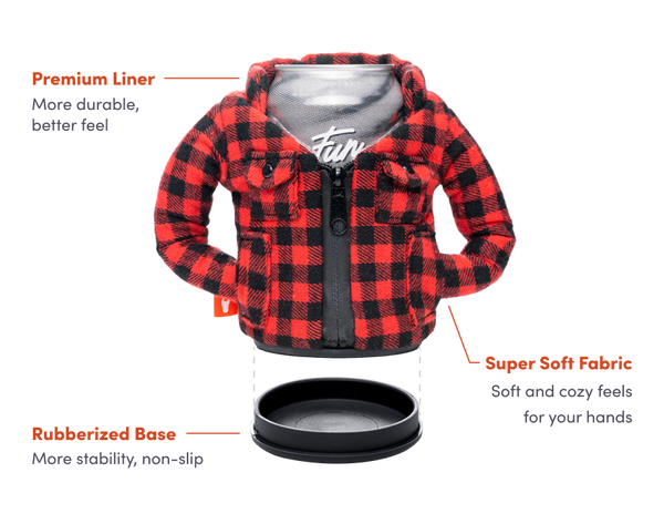 Puffin Drinkwear - The Lumberjack - Insulated 12 oz Can Cooler - Puffin Red