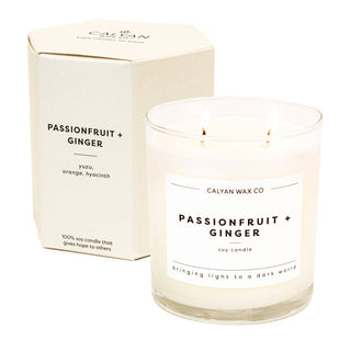 Calyan Wax Co. - Passionfruit + Ginger - Glass Tumbler Soy Candle