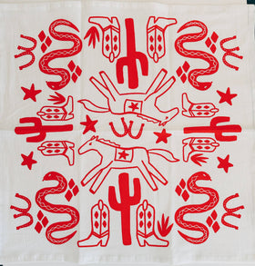 Julie Peach - Desert Red Tea Towel - 0