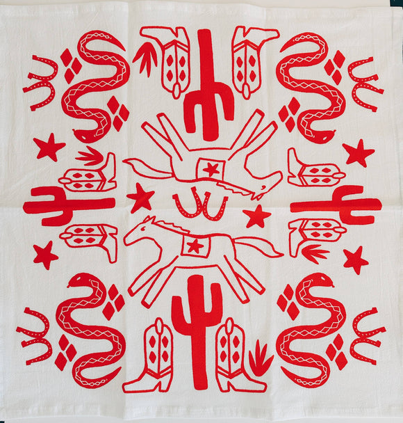 Julie Peach - Desert Red Tea Towel