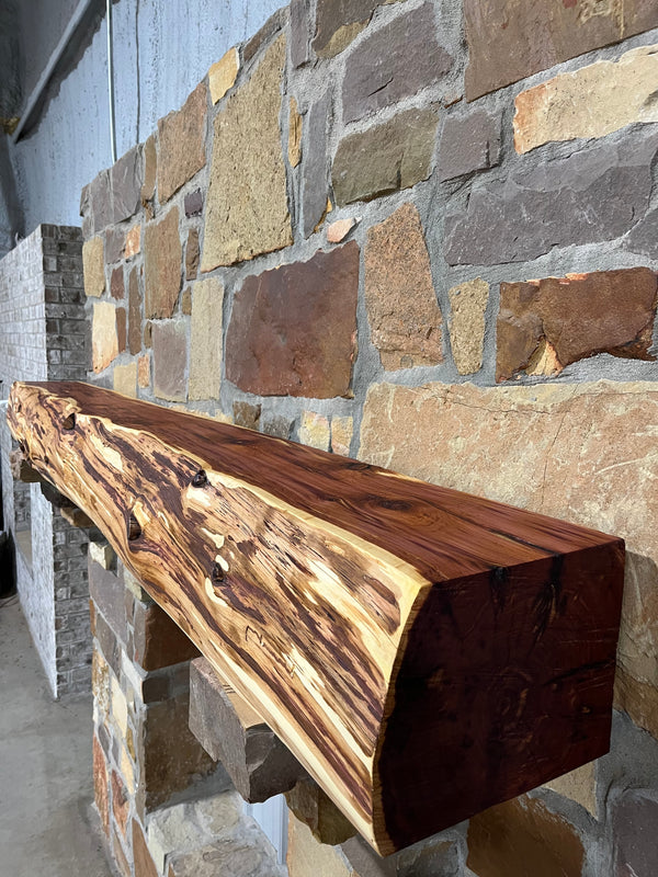 Live Edge Cedar Fireplace Mantel