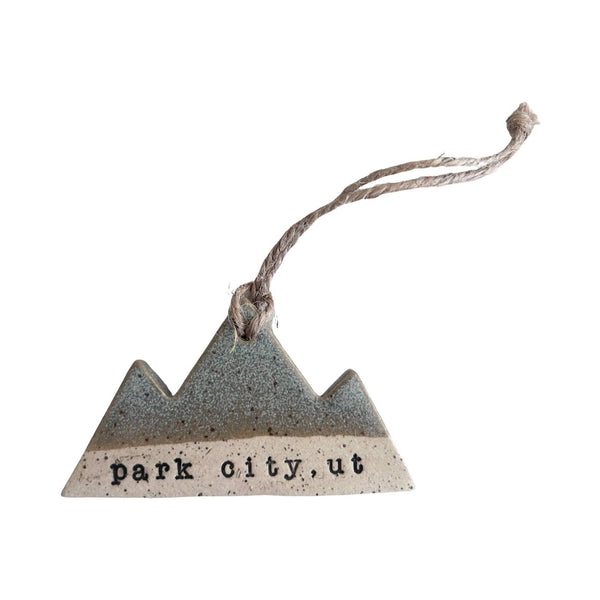 Mountain Bound Pottery - Customizable Mountain Ornaments- MADE TO ORDER: Green