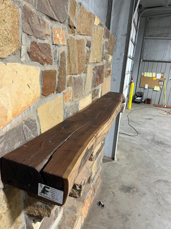 Live Edge Walnut Fireplace Mantel