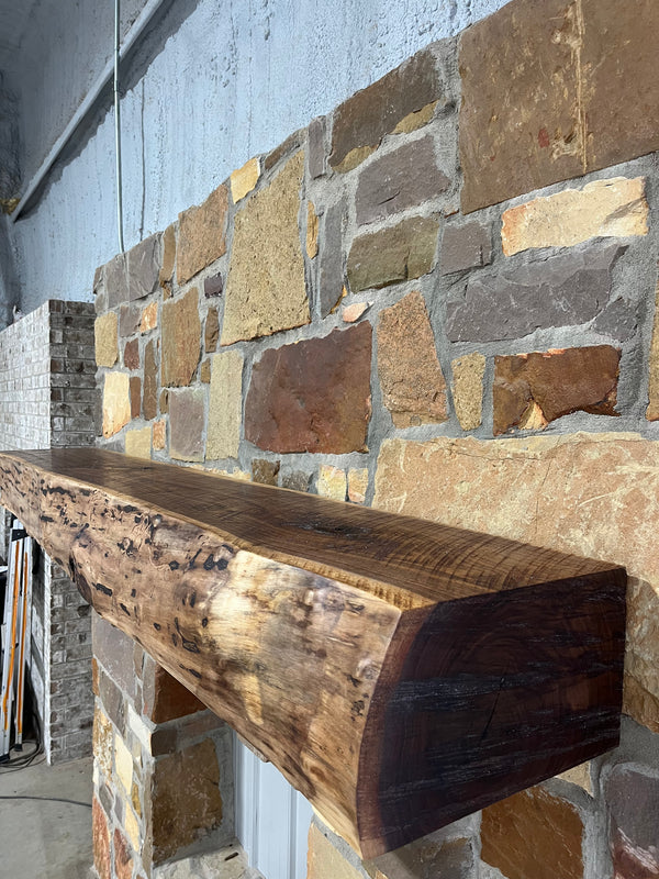 Live Edge Walnut Fireplace Mantel