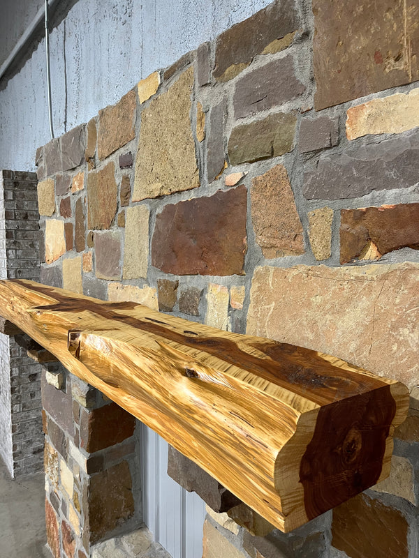 Live Edge Cedar Fireplace Mantel