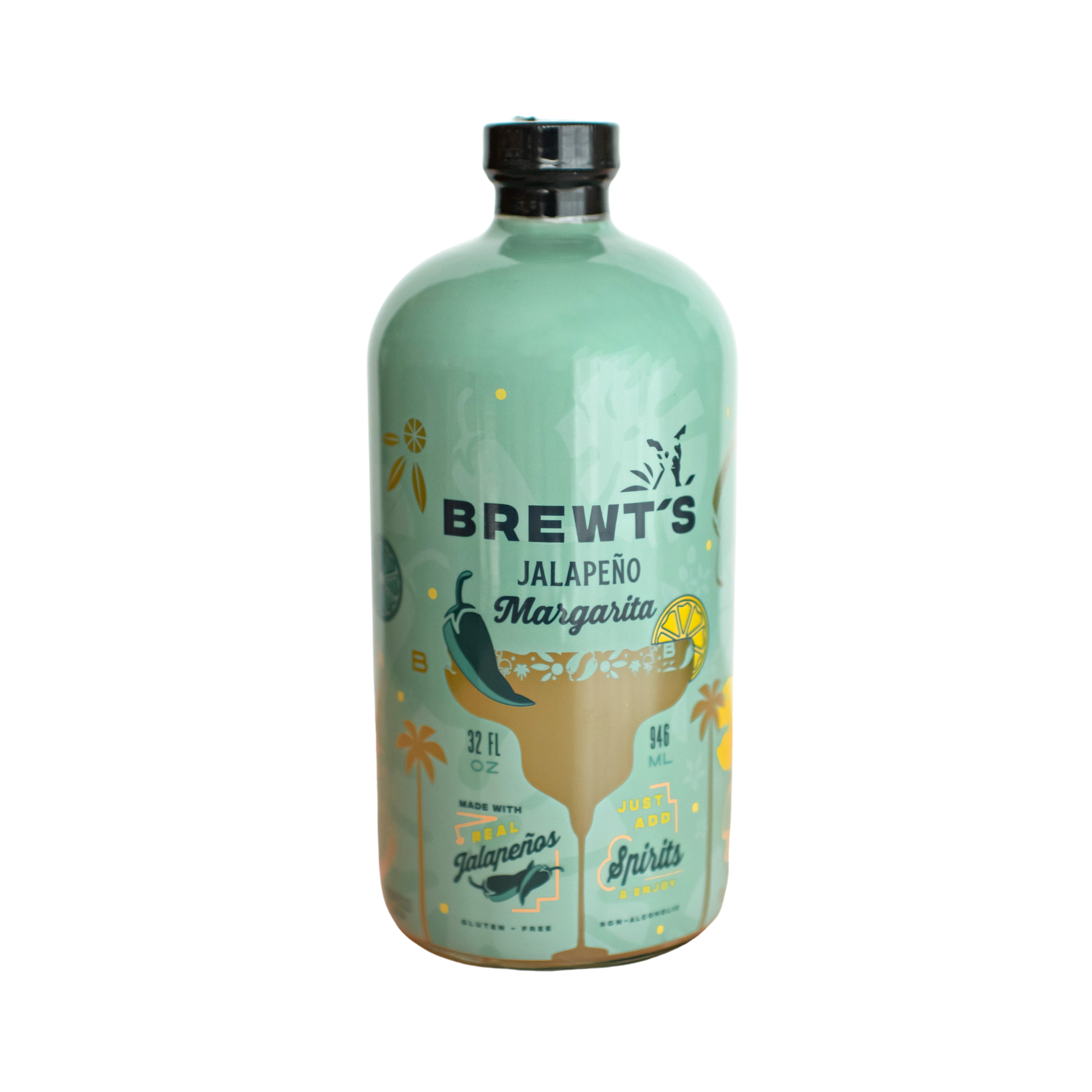 Brewt's Cocktail Mixers & Hot Sauces - Jalapeño Margarita | Spicy & Premium Cocktail Mixer 32 OZ