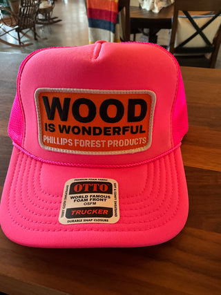 Wood is Wonderful Hot Pink Hat