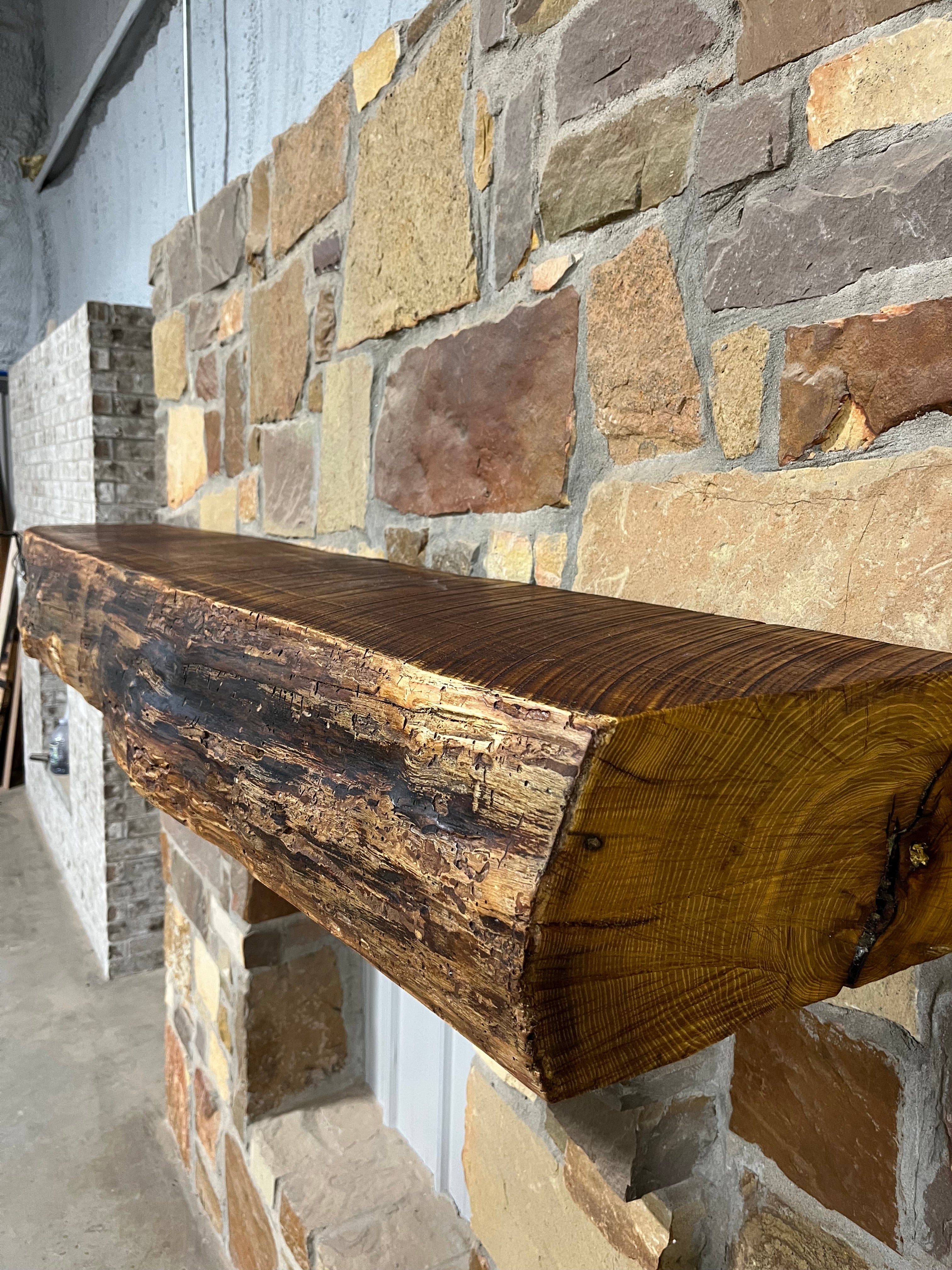 Live Edge Bois D'Arc Fireplace Mantel - 0