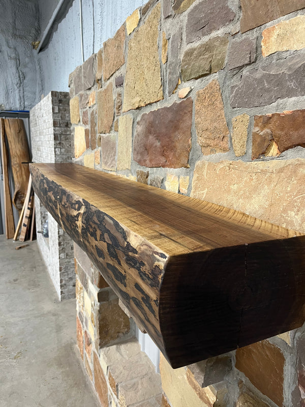 Live Edge Walnut Fireplace Mantel