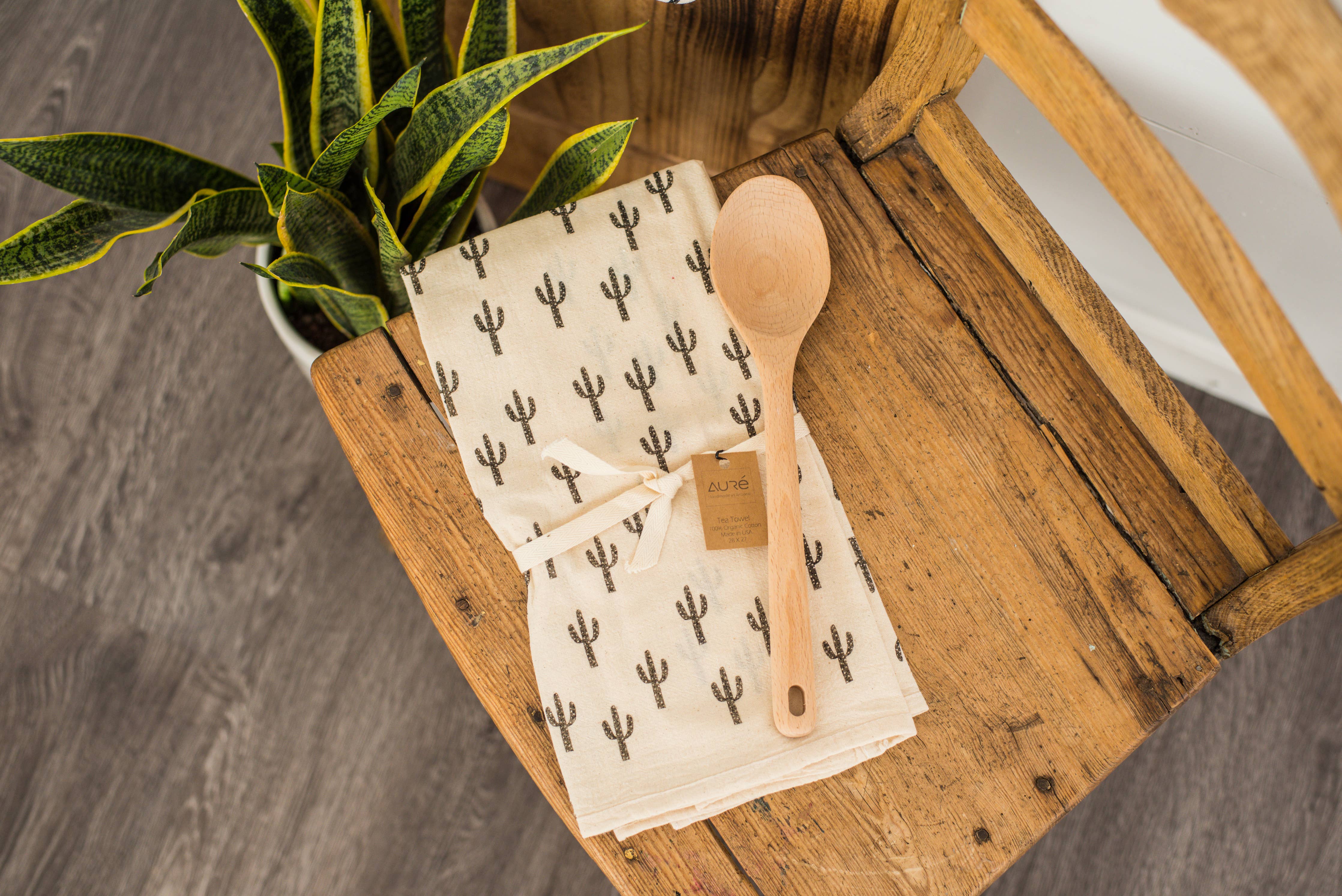 AURE - Organic Cotton Saguaro Tea Towel, Eco Friendly, Flour Sack - 0
