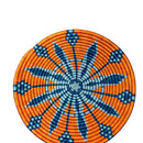 African Basket / Rwanda Woven Basket - Burnt Orange with Tur-2
