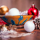 African Basket / Rwanda Woven Basket - Burnt Orange with Tur-4