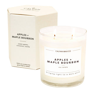 Apples + Maple Bourbon Glass Tumbler Soy Candle