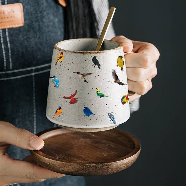 Artsy Em - Nature's Symphony Ceramic Birdwatcher's Mug: No Coasters