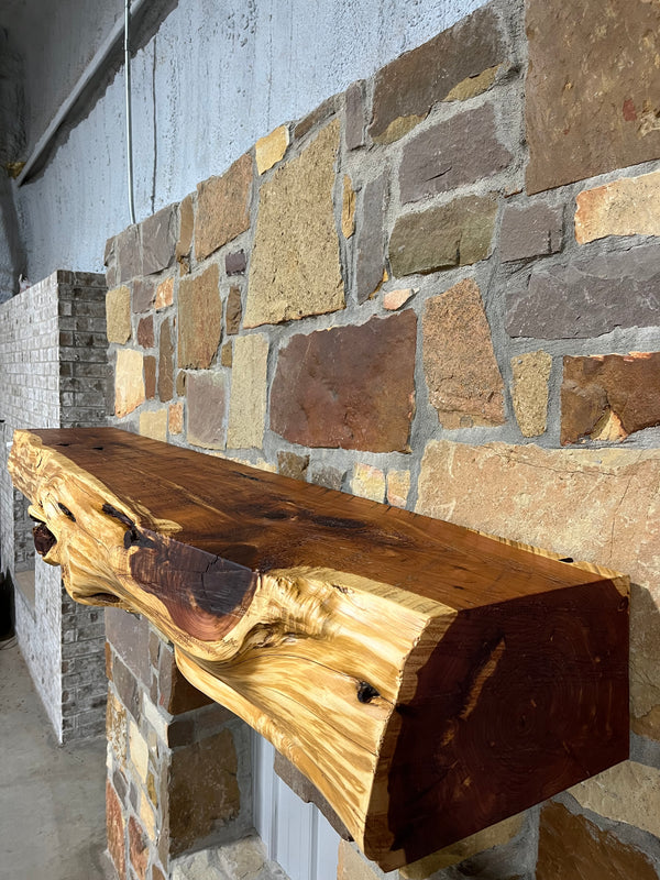 Live Edge Cedar Fireplace Mantel