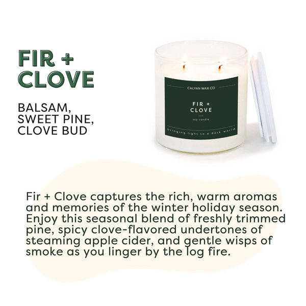 Calyan Wax Co. - Fir + Clove - Clear Glass Tumbler Soy Candle