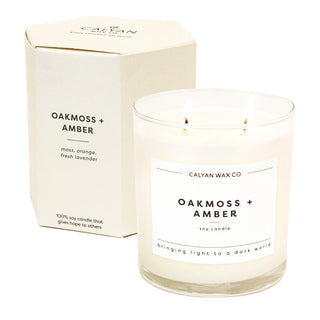 Glass Tumbler Soy Candle - Oakmoss/Amber