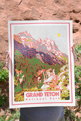 Caroline Clark - Grand Teton National Park 18"x24" Screen Print - 0