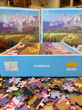 Caroline Clark - Rocky Mountain Puzzle by Caroline Clark