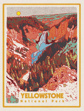 Caroline Clark - Yellowstone National Park 18"x24" Screen Print